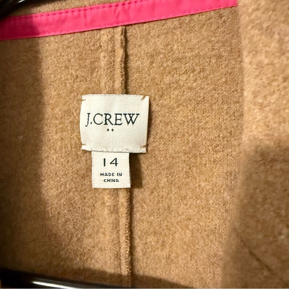 J. Crew Boiled Wool Blend Top Coat Women’s Size 14 AP683 Heather Acorn - Picture 3 of 5